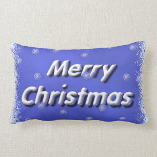 3D Frosty Merry Christmas Lumbar Pillow