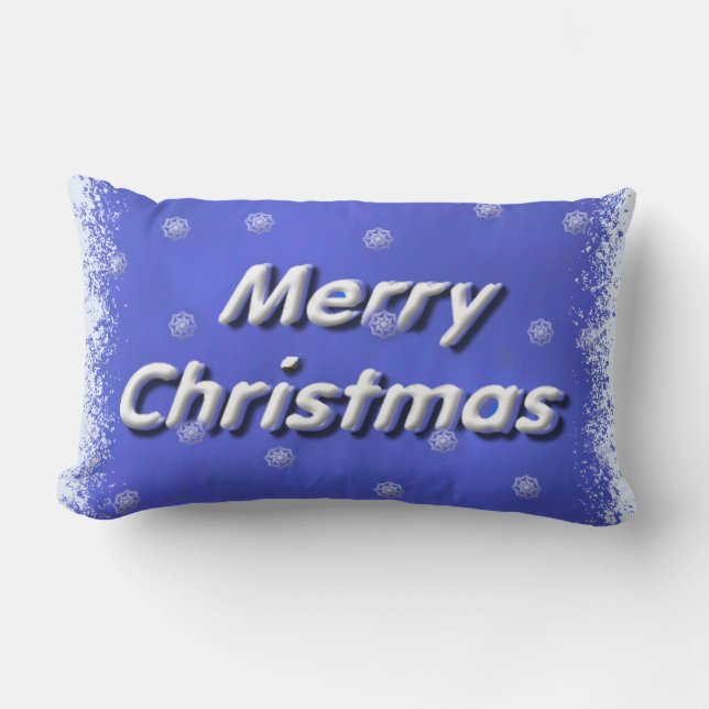 3D Frosty Merry Christmas Lumbar Pillow (Front)