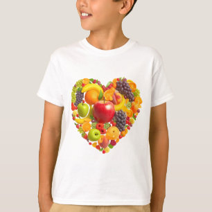3D Fruit Heart – Cartoon Fruit Heart Shape Design T-Shirt