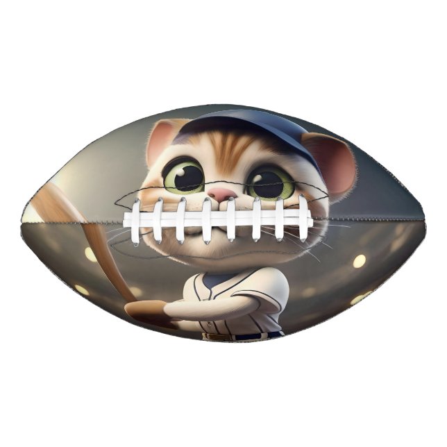 3D Funny Baseball Cat,  Football (Front)