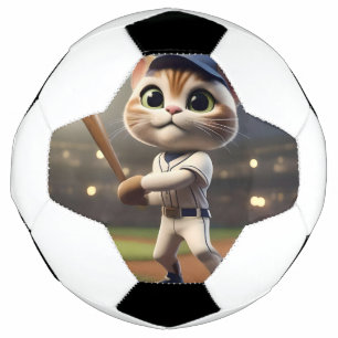 3D Funny Baseball Cat, Soccer Ball