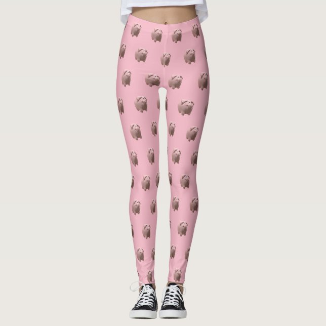 3D Funny Pig Year Zodiac choose color leggings 2 (Front)