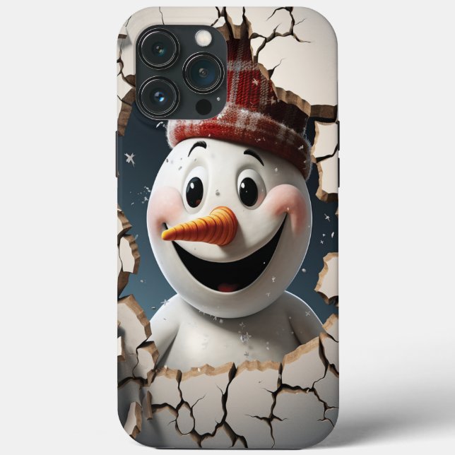3d Funny Snowman christmas  Case-Mate iPhone Case (Back)
