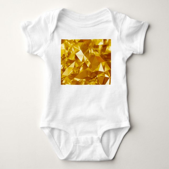 3D Geometric: Metallic Background Design Baby Bodysuit (Front)
