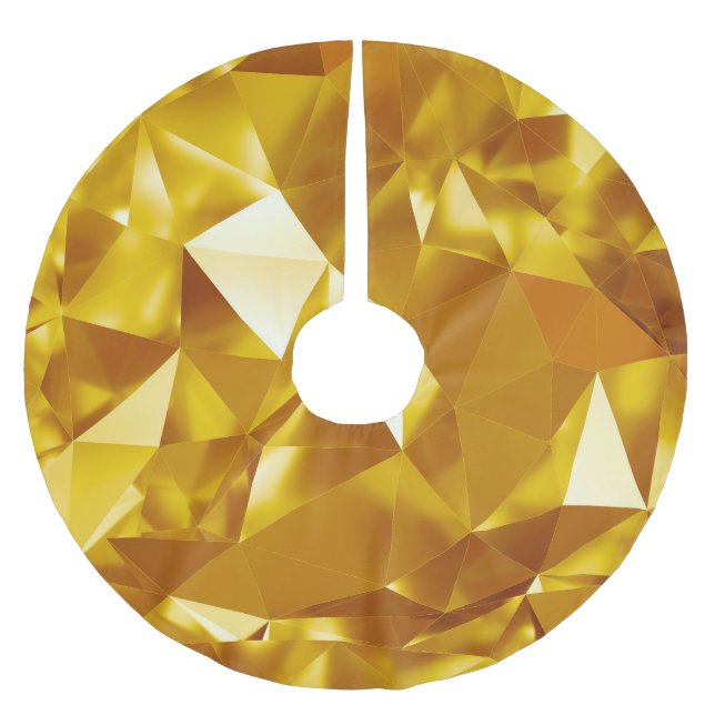 3D Geometric: Metallic Background Design Brushed Polyester Tree Skirt (Front)
