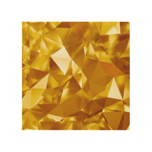 3D Geometric: Metallic Background Design Wood Wall Art