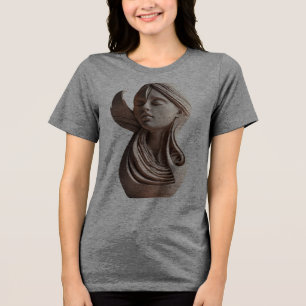 "3D Geometric Sculpture T-Shirt Design" Tri-Blend Shirt