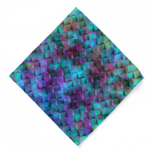 3D geometric shapes, stained pink to bluish lilac Bandana