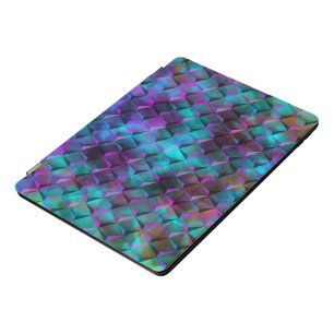 3D geometric shapes, stained pink to bluish lilac iPad Pro Cover