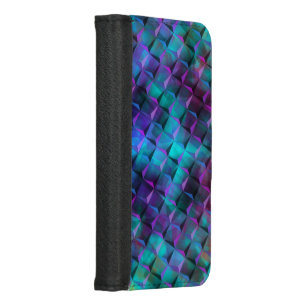 3D geometric shapes, stained pink to bluish lilac iPhone 8/7 Wallet Case