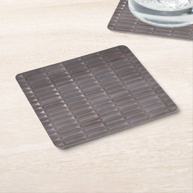 3D Geometric Tile Square Paper Coaster (Angled)