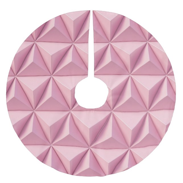 3D geometric triangles: minimalistic background. Brushed Polyester Tree Skirt (Front)