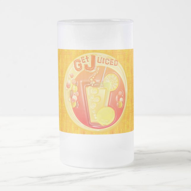 3D Get Juiced Graphics with Background Frosted Mug (Center)