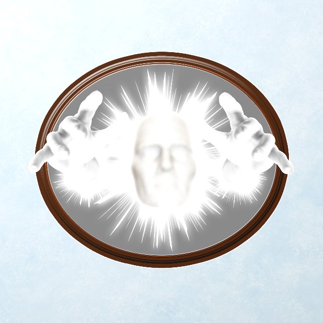 3D Ghost Coming Out of Mirror Halloween Wall Decal (Insitu 1)