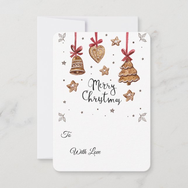 3D Gingerbread Cookie PNG Set – Christmas Clipart  Invitation (Front)