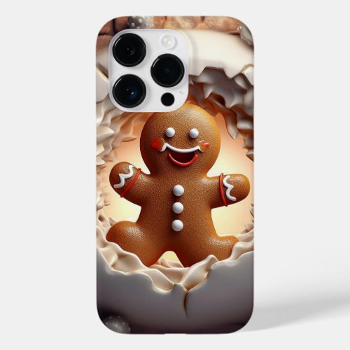 3D Gingerbread Man Christmas Case_Mate iPhone 14 Pro Case