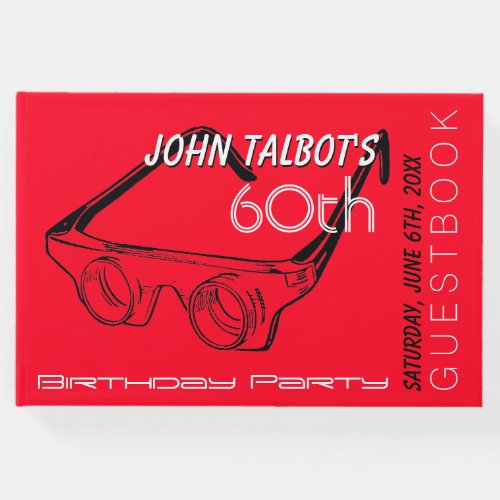 3D Glasses 60th Birthday Party Guest Book