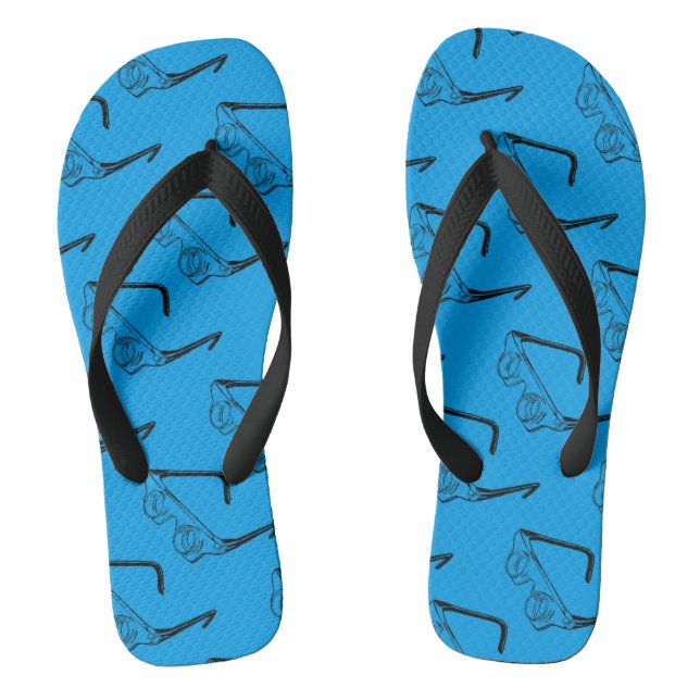 3D Glasses Retro Illustration Flip Flop (Footbed)