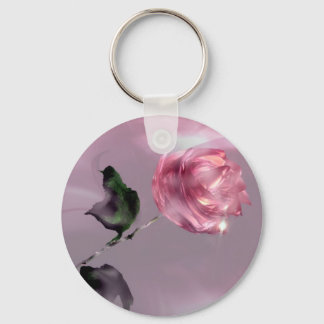 3D Glistening Rose Keychain