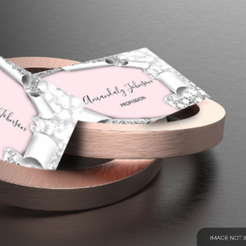 3d Glitter Makeup Artist Event Pink Silver Glitter Business Card by luxury_luxury at Zazzle