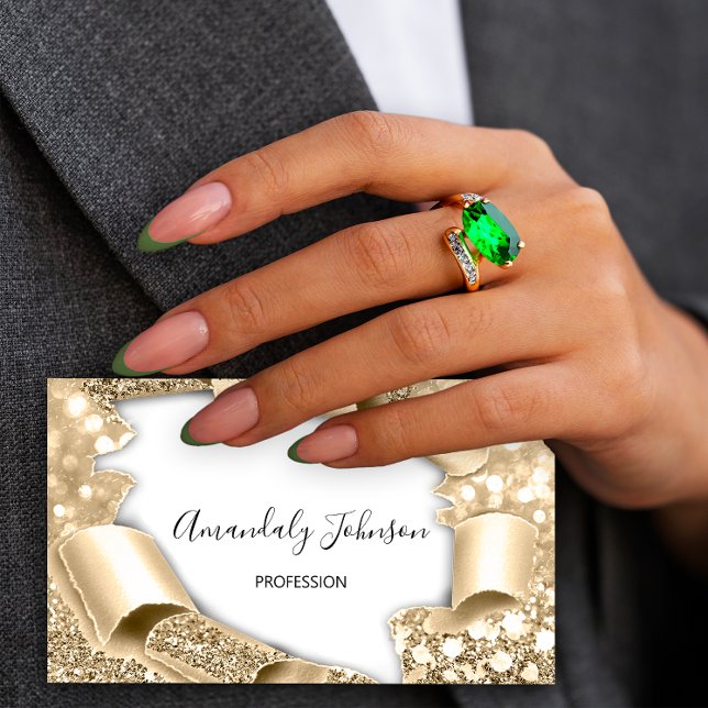 3D Glitter Makeup Event Planner Champaign Gold Business Card (3D Glitter Makeup Event Planner Champaign Gold Busin)