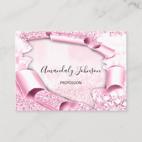 3D Glitter Makeup Event Planner luxury Pink Business Card