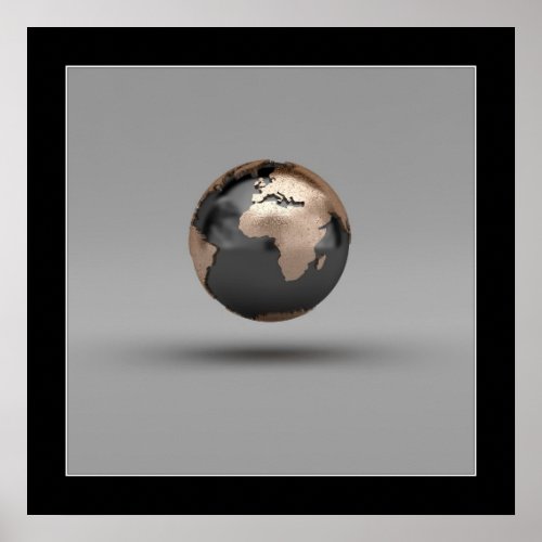 3D Globe Poster