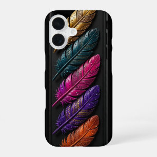 3D Glossy Gold Teal Magenta Purple iPhone Case