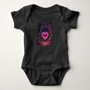 3d Glowing Heart Deep Inside Baby Bodysuit