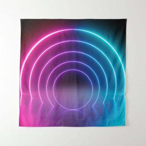 3d glowing lines tunnel neon lights virtual re tapestry