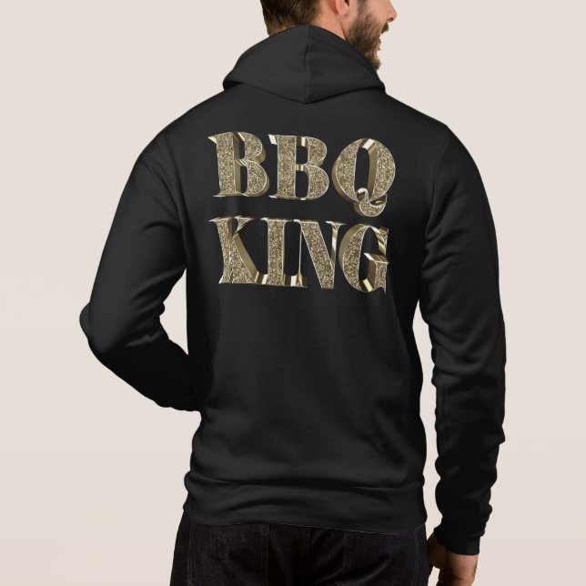 3D Gold Bling BBQ King Hoodie (Back)