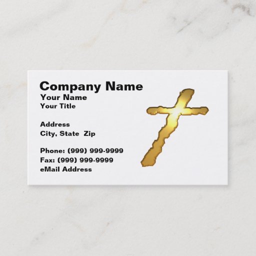 Customizable 3D Gold Cross Business Cards