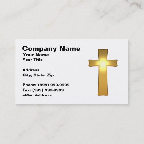3D Gold Cross Business Card Template