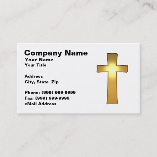 Customizable 3D Gold Cross Business Card Template