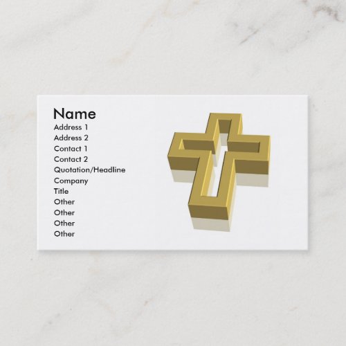3D Gold Cross Business Card Template