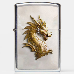 3D Gold Dragon Emblem Zippo Lighter
