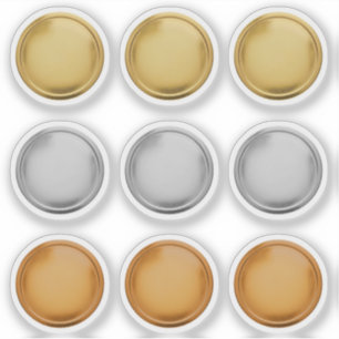 3D Gold Foil Seal Elegant Excellence Award Medal Sticker
