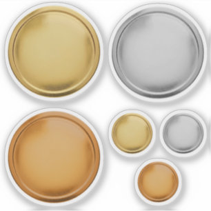 3D Gold Foil Seal Elegant Excellence Award Medal Sticker