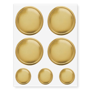 3D Gold Foil Seal Elegant Excellence Award Medal Temporary Tattoos