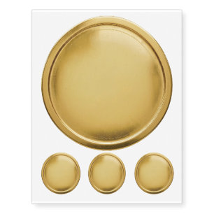 3D Gold Foil Seal Elegant Excellence Award Medal Temporary Tattoos