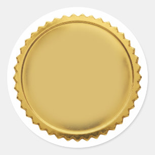 3D Gold Foil Seal Starburst Excellence Award Medal
