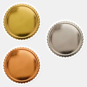 3D Gold Foil Seal Starburst Excellence Award Medal Labels