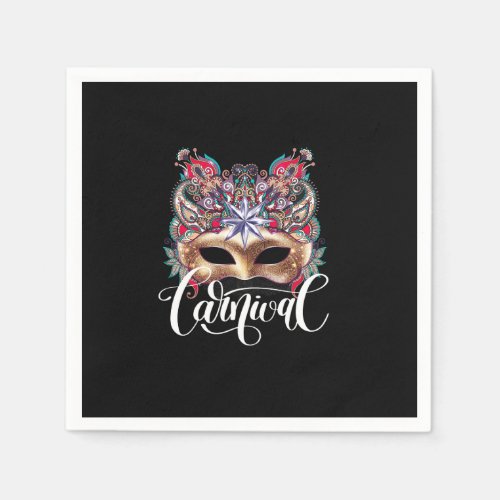 3d gold venetian carnival mask with ornamental flo napkins