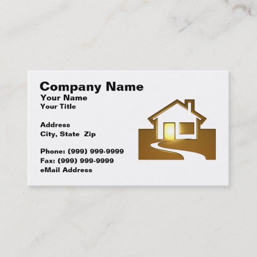 3D Golden House Business Cards