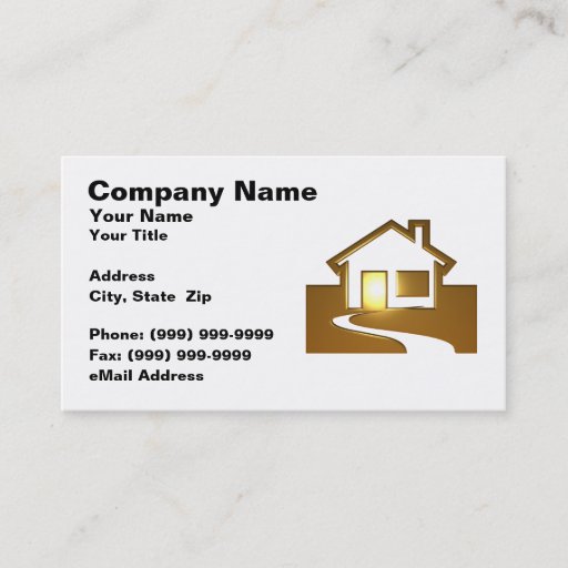 Customizable 3D Golden House Business Cards