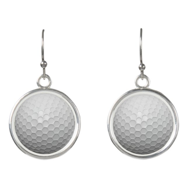 3D golf ball Earrings (Front)