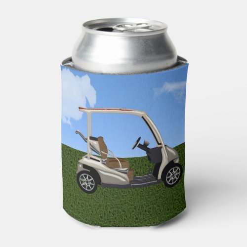 3D Golf Cart on Grass Can Cooler