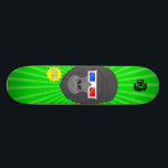 3D Gorilla Skateboard Deck<br><div class="desc">A skateboard that has a cartoon style gorilla wearing 3d glasses with a green background.</div>