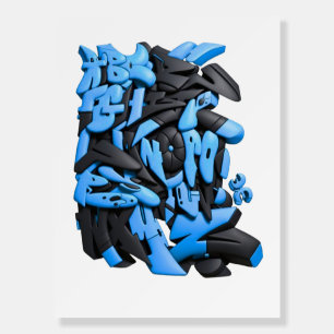 3D Graffiti Alphabet in Playful letters style Foam Board