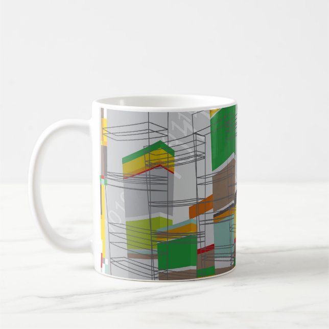 3D Graphics Art Colorful Building Blocks Mug (Left)